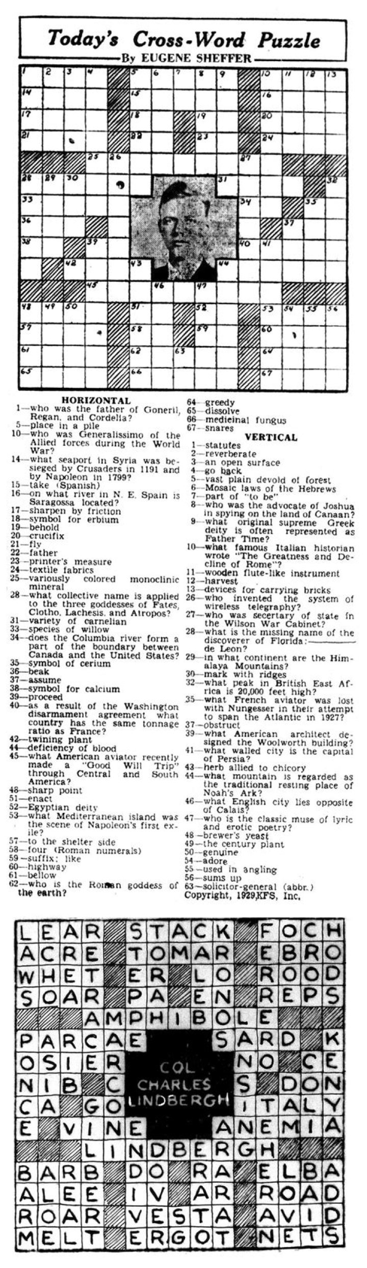 Aachen article Crossword Clue Eugene Sheffer