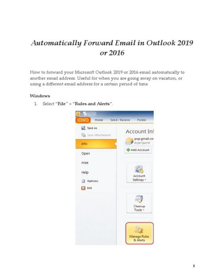 Automatically Forward Email in Outlook 2019 or 2016?