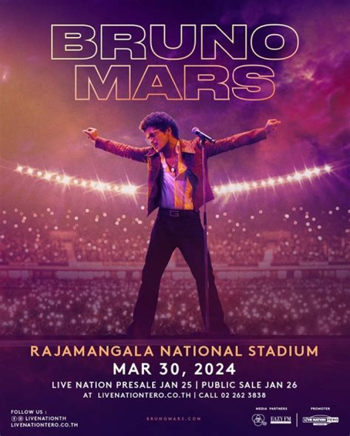 Bruno Mars: Asia Tour 2024 & How to Access Presale Code Tickets