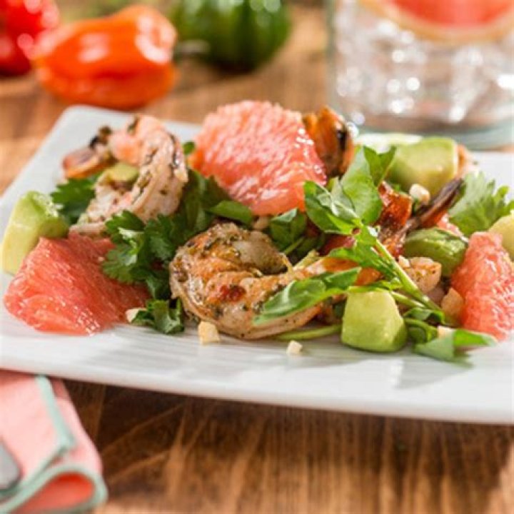 Calypso Shrimp with Florida Grapefruit and Avocado Salad