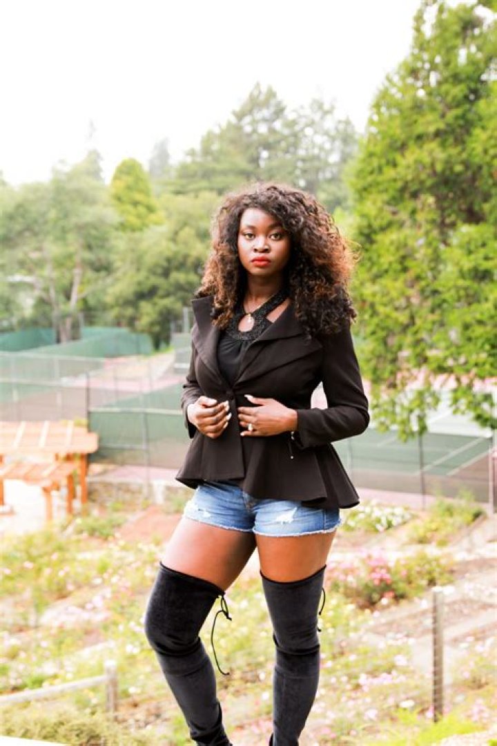 Ciara is a double denim dream in shorts and knee-high boots