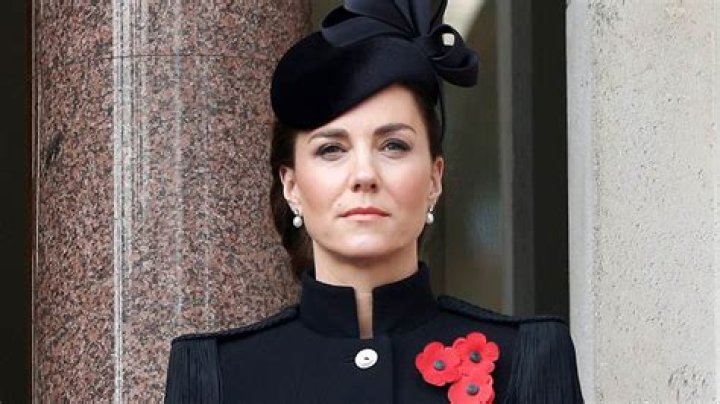 Duchess Kate looks sombre in black military coat at Remembrance Sunday service