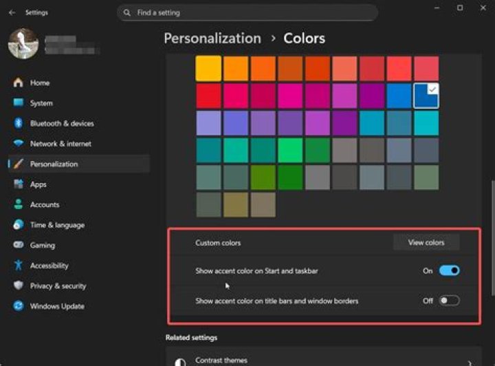 get colored title bars without changing start menu taskbar color in windows 10?