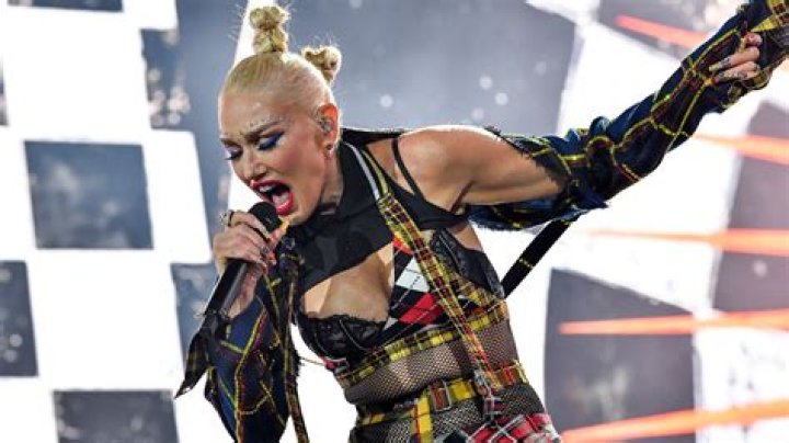 Gwen Stefani, 54, looks ageless in punky tartan bralet for emotional reunion with No Doubt