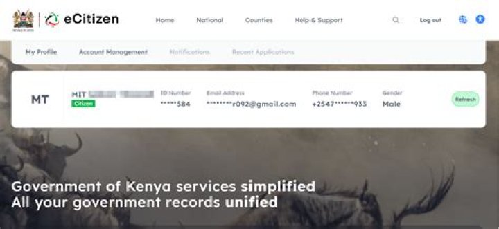How can I reset my eCitizen account in Kenya?