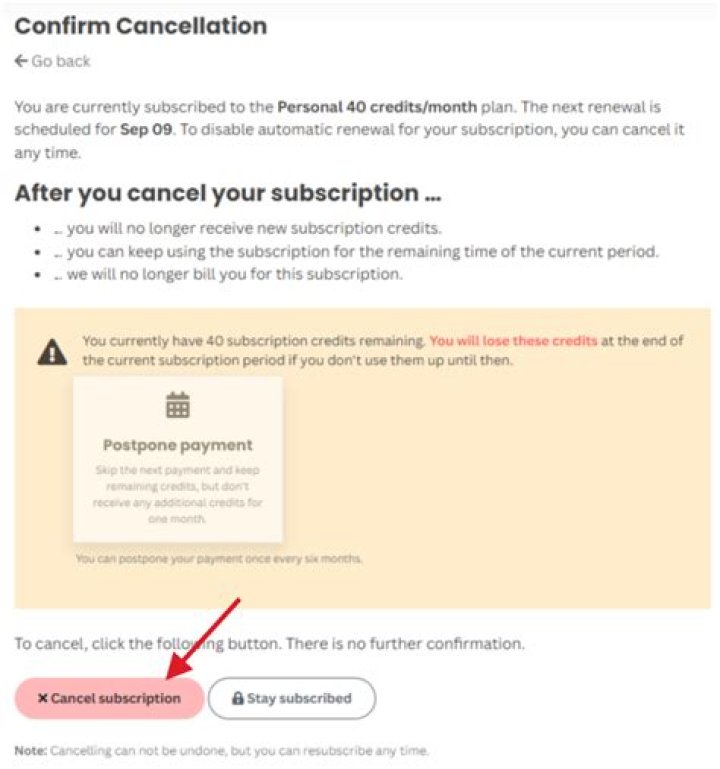 How do I cancel my subscription to notion?