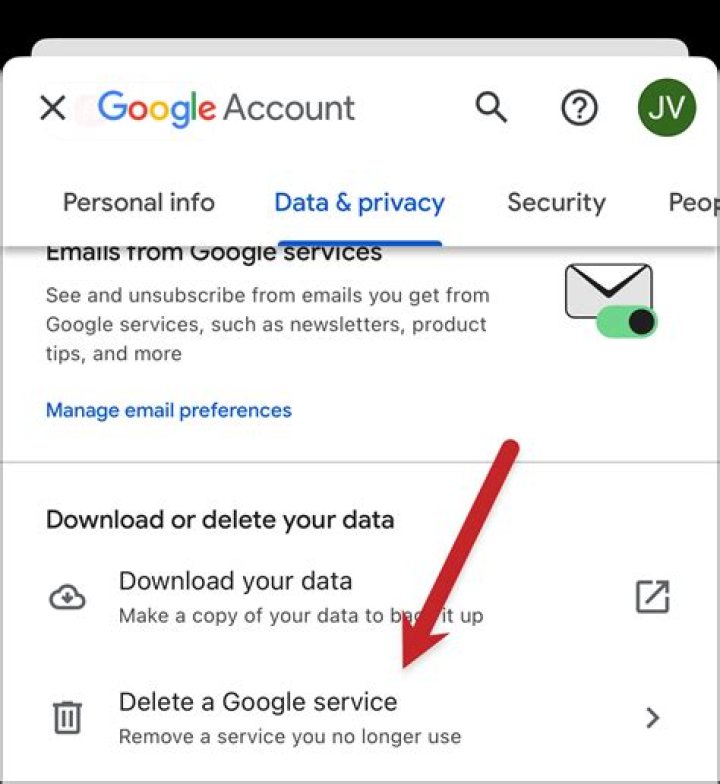 How do I delete a Google account from Safari?