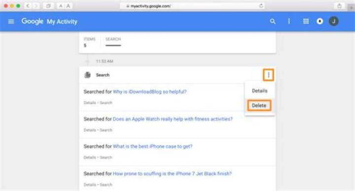 How do I delete all of my Google activity?
