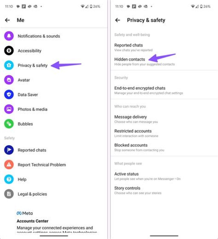 How do I delete hidden contacts on my phone?