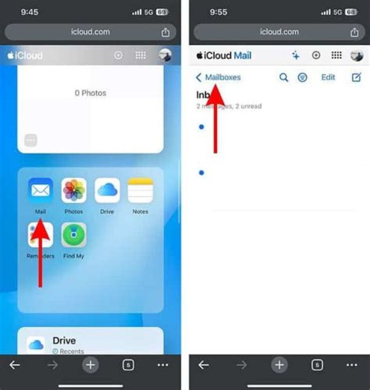 How do I delete iCloud email on iPhone 6?