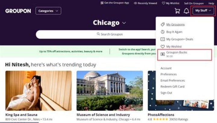 how do i find my groupon account?