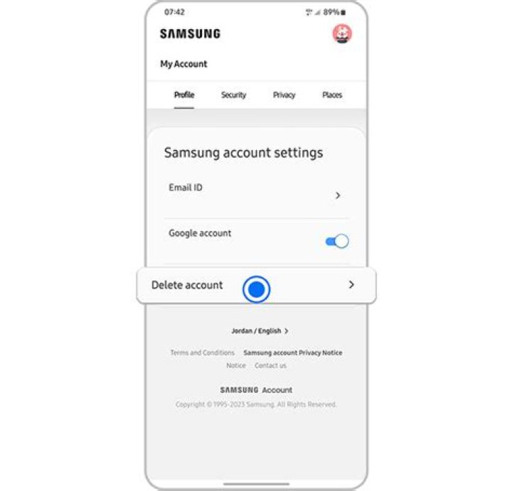How do I remove my Samsung account from my old phone?