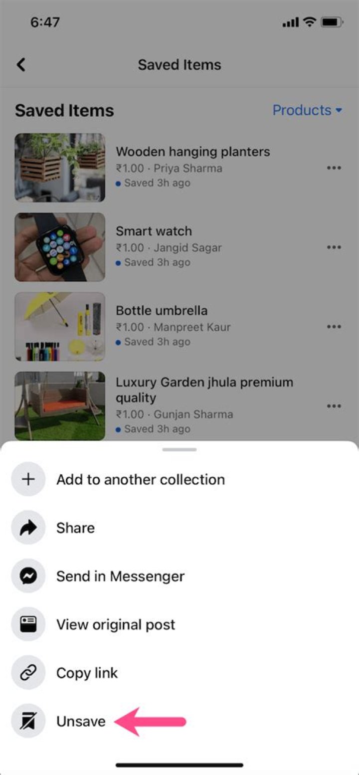 How do you delete saved items on eBay?