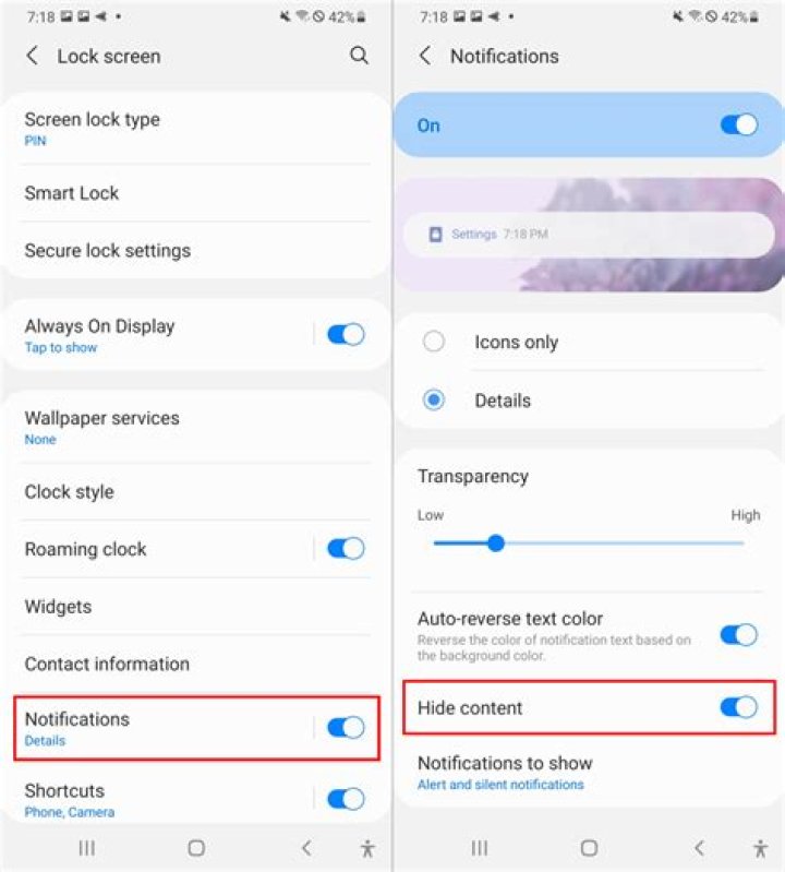 how to hide notifications on lock screen android?