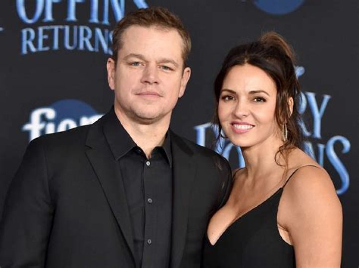 Matt Damon's wife Luciana Barroso stuns in semi-sheer black gown for rare date night at Vanity Fair party