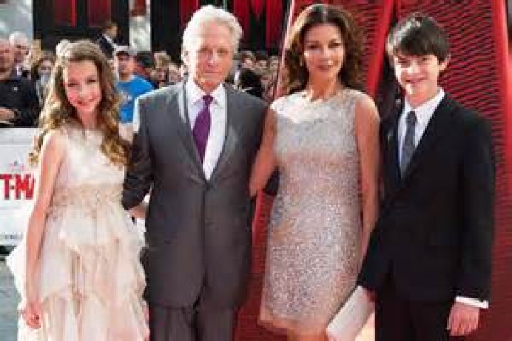 Michael Douglas and Catherine Zeta-Jones' kids Dylan and Carys look so different in rare photo with famous grandfather
