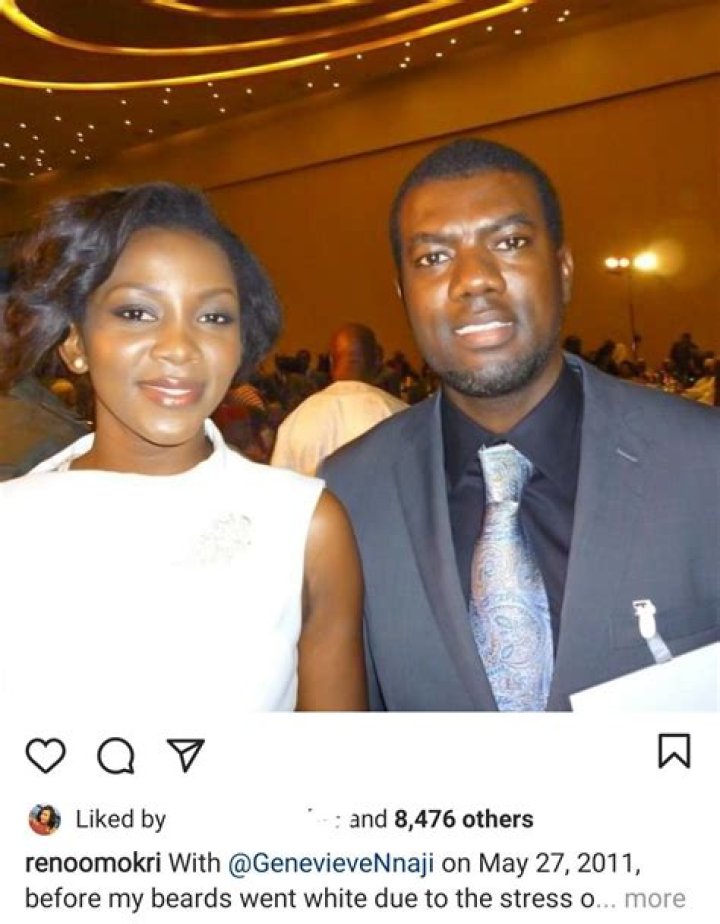 "My wife is far more beautiful than Genevieve Nnaji" Reno Omokri says after he shared a photo he took with her
