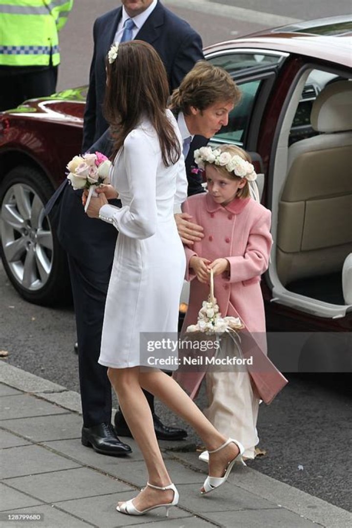 Paul McCartney's wife Nancy Shevell's royal-inspired wedding mini dress designed by family