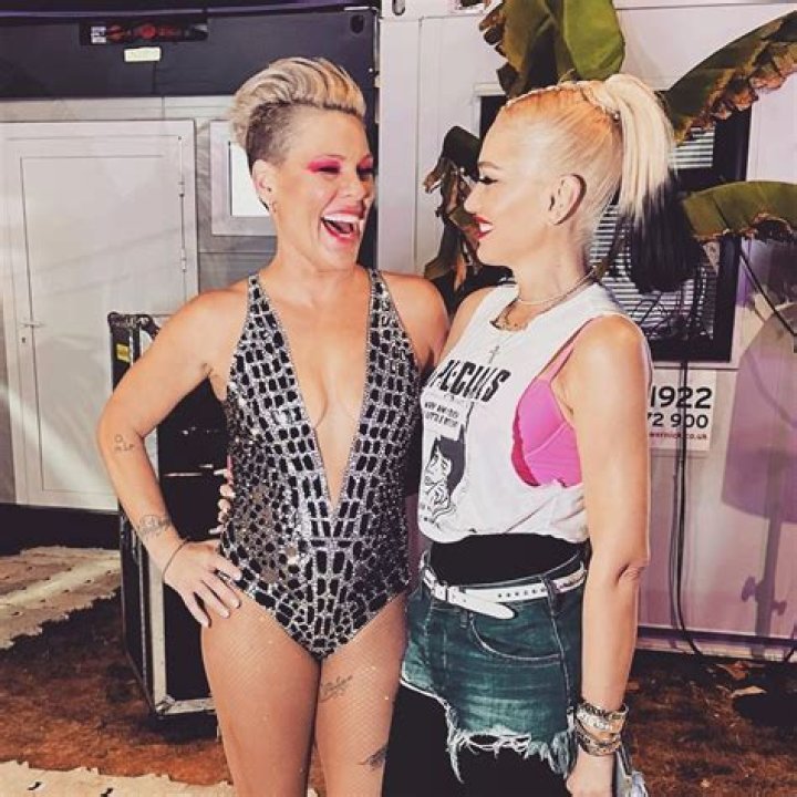 Pink wows in plunging one-piece in photo alongside famous 'big sister' Gwen Stefani