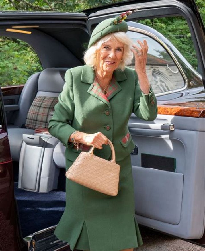 Queen Camilla dons the boldest emerald green outfit to join King Charles at church