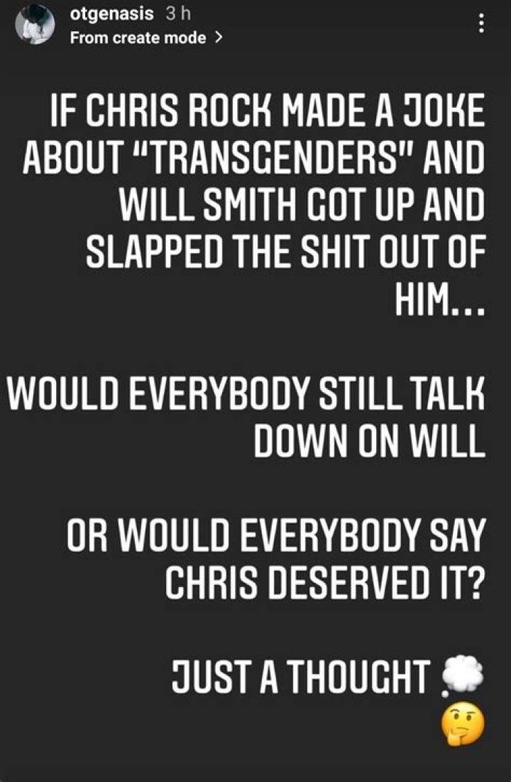 Rapper O.T. Genasis asks interesting question regarding the reactions to Will Smith slapping Chris Rock