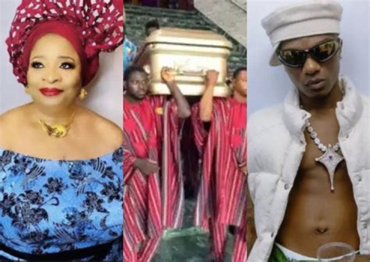 “Rest in peace, mama Big Wiz” – Reactions as Wizkid’s late mom, Mrs. Balogun, is taken to her final resting place